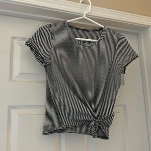 Madewell Knot-Front Tee in Stripe